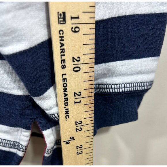 VTG LANDS' END Henley Top Unisex L 42-44 Striped Blue/White Nautical Classic - Picture 7 of 8